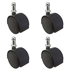 2 Floor Safe Office Chair Twin Wheel Casters Antique Finish Set of 4 