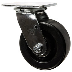 500 lbs Capacity 4-1/2 Length X 4 Width Plate Jarvis 81 Series 4 Diameter Polyolefin Wheel Swivel Plate Caster with Roller Bearing