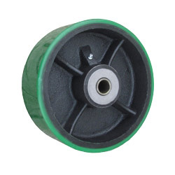 Hy-Weld 8" Heavy Duty Cast Iron Wheels - 2 Swivel, 2 Swivel With Brake - Polyurethane
