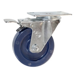 4 5" x 1-1/4" Swivel Casters Polyurethane Wheel w/ Total Lock Brake 300lb each 