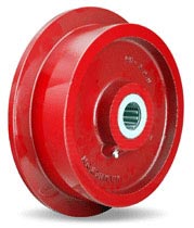 Single Flanged Track Wheel 8 Diameter x 2-1/4 Face x 3-1/4 Hub length with 1 Roller Bearing 